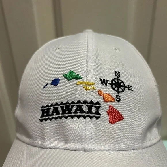 Surfware Hawaiian Classic Hawaii Islands White Snapback Hat Cap - Picture 3 of 8